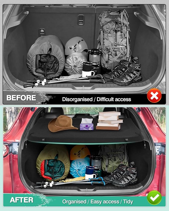 Powerty Cargo Cover for 2020-2025 2026 Mazda CX-30 CX30 Retractable Trunk Cover Trunk Shielding Shade for CX30 Accessories Luggage Cover No Gap(Can Withstand The Load)