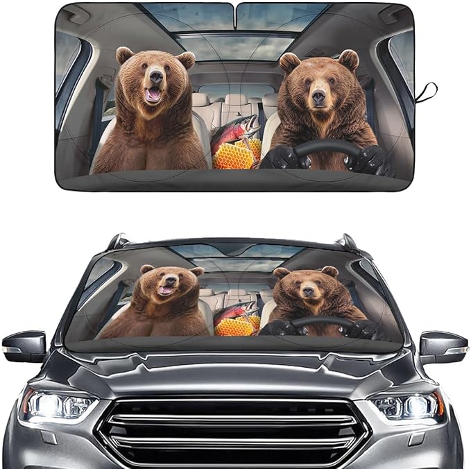 Horror Windshield Sun Shade for Car SUV Truck (55x30 Inches), Front Window Visor for Windows, Protector Blocks UV