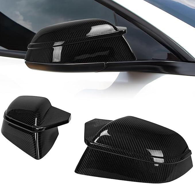 AeroBon Prepreg Dry Carbon Fiber Mirror Cap Overlays Compatible with 2017-2026 Tesla Model 3 Mirror Caps (SL Style) Sport Line
