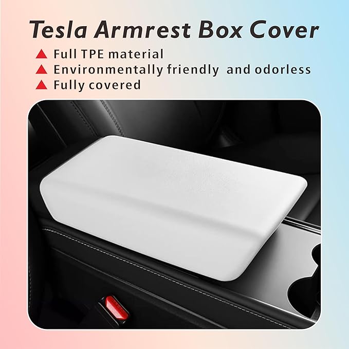 for 2017-2023 Tesla Model 3/2021-2024 Model Y Center Console Armrest Cover Screen and Internal Mirror Protective Cover Interior Accessories (White-M3/Y-3pcs)