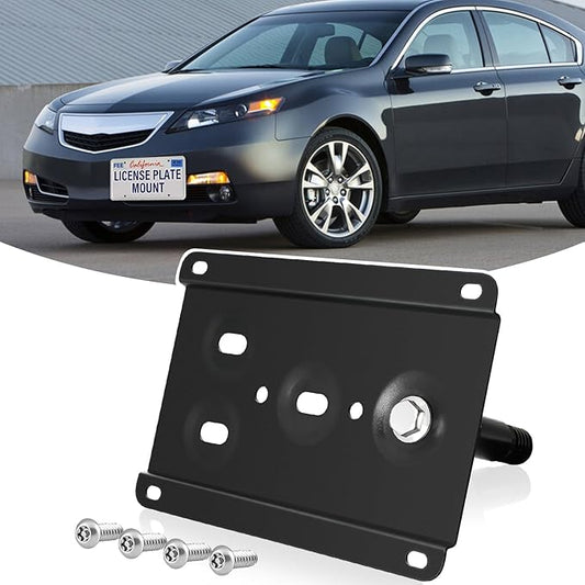 License Plate Holder Front Bracket No Drill Tow Hook Mount Anti-Theft License Plate Frame Compatible with 2009-2014 Gen4 Acura TL