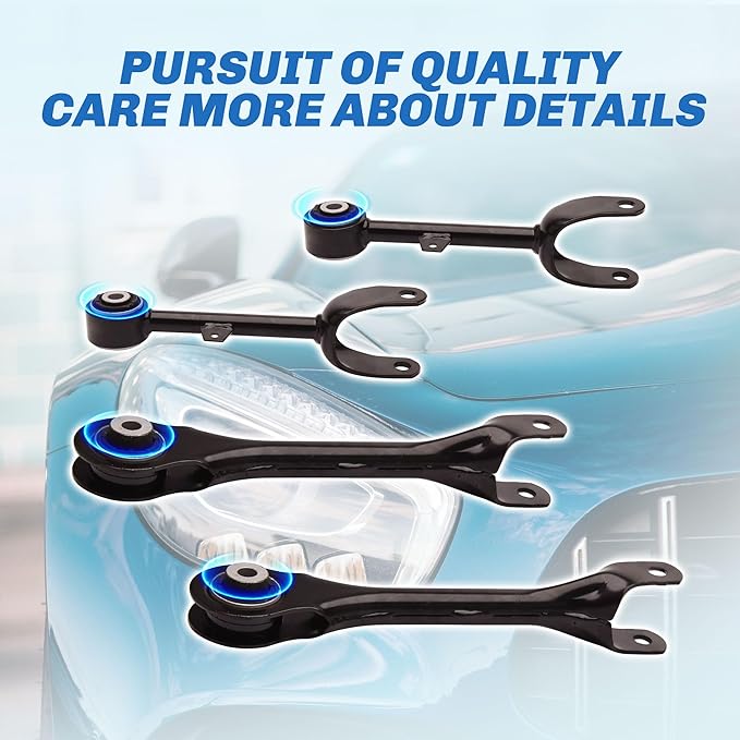 Rear Upper and Lower Control Arm Kit Toe Link & Fore Link 8 Pcs Compatible With 2017-2023 Tesla Model 3 Model Y Rear Control Arm Kit, 1044423-00-G, 1044427-00-C, 1044431-00-G, 1044444-00-A
