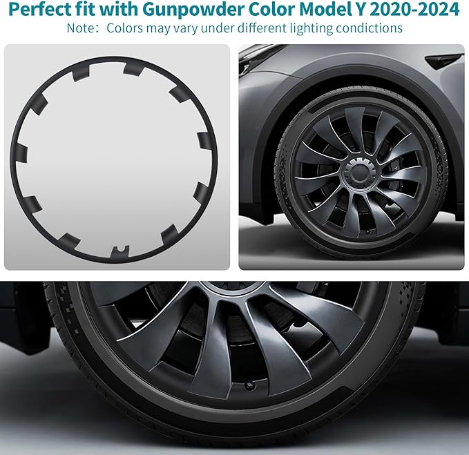 Rim Protector for 20 inch Induction Wheels, ABS Trim Rings for Curb Rash Prevention, Matte Black, Set of 4