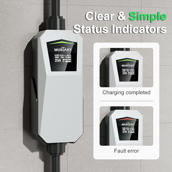 Level 2 Tesla Charger, 25A Portable EV Charger with NEMA 14-30 Plug, 22 ft Cable – Unlocking Convenience with One-Touch Release, Compatible with All Tesla Models & Cybertruck