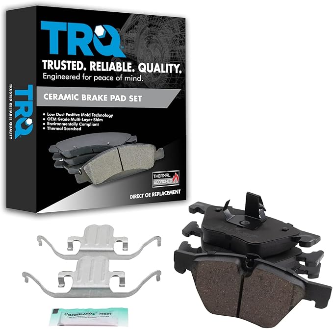 TRQ Front Brake Pads Ceramic Compatible with 2011-2016 BMW 528i 2012-2016 528i xDrive