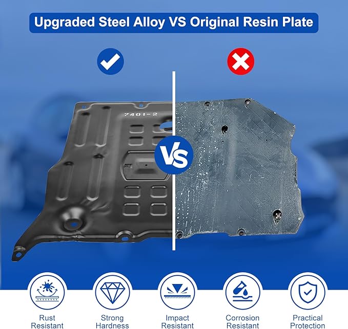 Front Skid Plate Compatible with Tesla Model 3 2017-2024 & Tesla Model Y 2020-2022 Chassis Guard Plates Splash Shield Cover with Install Accessories