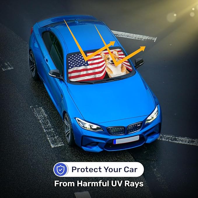 Horror Windshield Sun Shade for Car SUV Truck (55x30 Inches), Front Window Visor for Windows, Protector Blocks UV