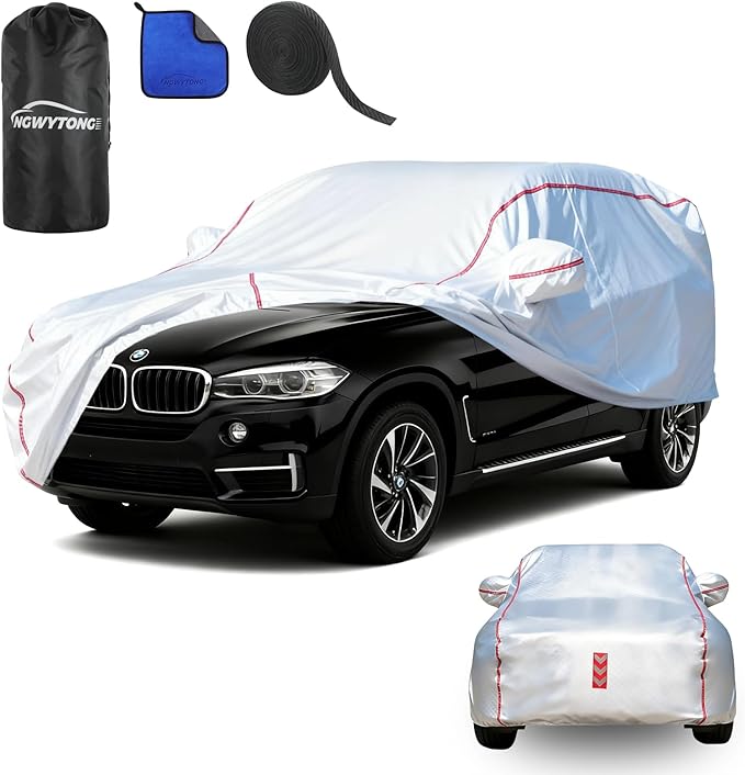 Car Cover Waterproof All Weather for BMW X3 2003-2025,All-Around Fastening and 4 Upgrades, 30s Quick-Install for Car Cover