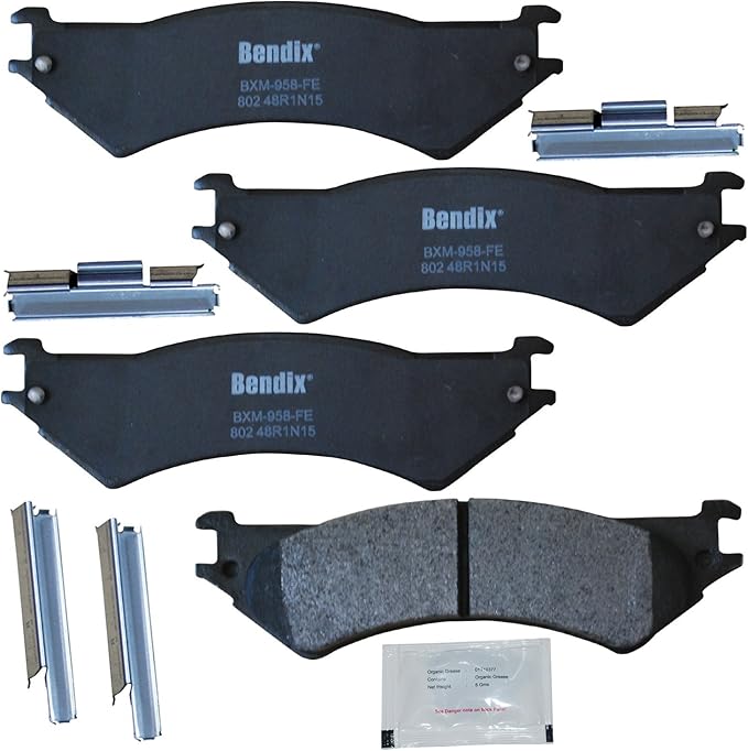 Bendix Priority1 CFM802 Semi-Metallic Rear Brake Pads for Select Models Ford E-150, E-150 Econoline, E-250, E-250 E-350 Club Wagon, Econoline Super Duty