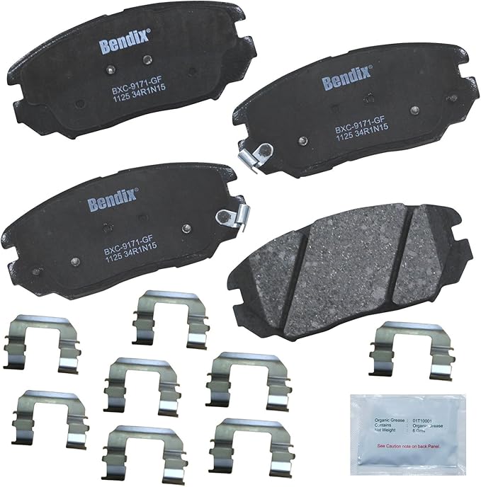 Bendix Priority1 CFC1125 Ceramic Front Brake Pads for Hyundai Azera 2011-2006, Sonata 2010-2006, Kia Amanti 2009-2007