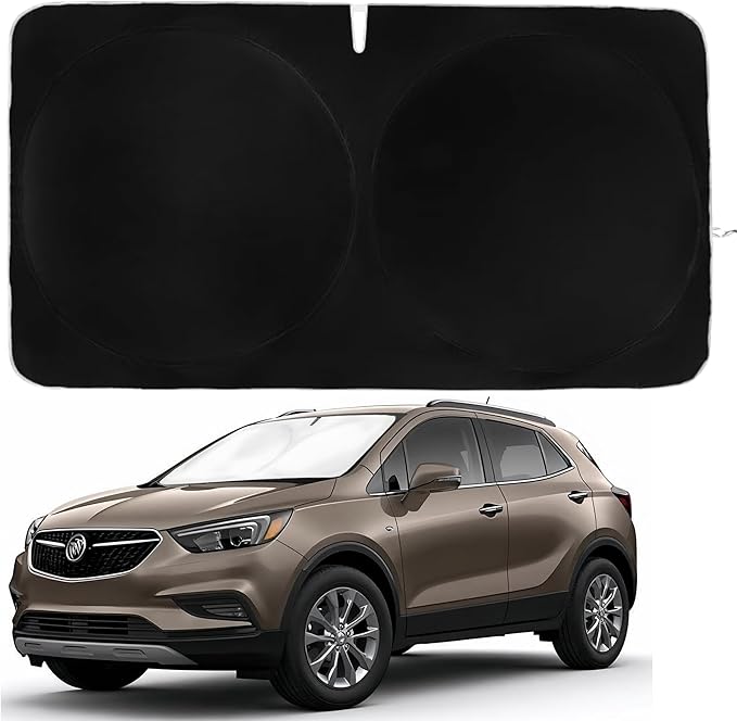 Windshield Sun Shade -Certified 99.87% UVB & 99.02% UVA Car Sun Shade. Award Winning Sunshade for Car Windshield with Patented Technology | Buick Encore (2020-2026) | Car Window Shades by Kinder Fluff