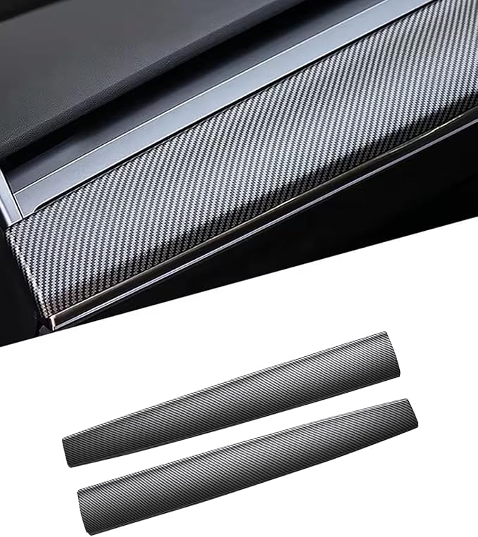 Dashboard Cover and Front Door Cover Compatible with Tesla Model 3（2017-2023） and Model y（2019-2024） (Matte Carbon Fiber Dashboard 2pcs only)