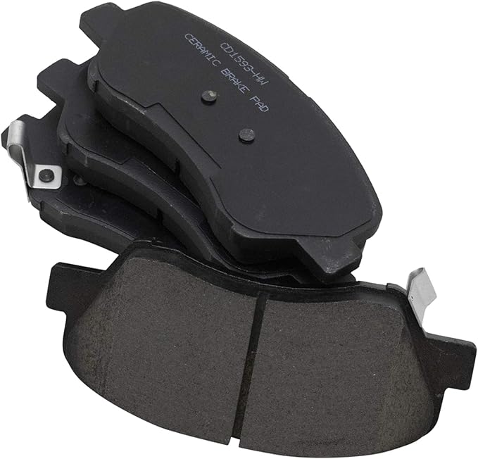 TRQ Front Brake Pads Ceramic Hardware Wear Sensor Compatible with 2012-2017 Hyundai Accent 2012-2017 Kia Rio