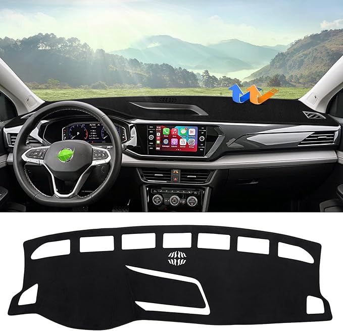 Autorder Dashboard Cover Mat for 2022-2025 2026 Volkswagen Taos S SE SEL Accessories Dash Cover Flannel Dash Mat Sunshade Glare UV Rays Protector
