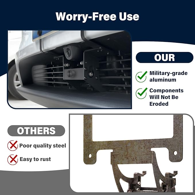 2026 Upgraded Lockable No Drill Front License Plate Holder for Model Y Juniper, License Plate Mount Kit with Anti-Theft Design for Tesla Model Y Juniper Accessories,No Block Bumper Camera Visibility
