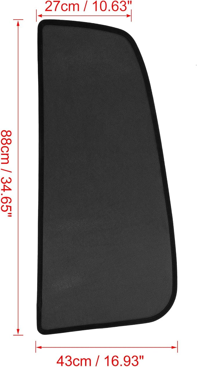 Unifizz Car Window Shades, 2 Pack Tesla Model x Car Side Window Sun Shades, UV Protection Breathable Mesh Baby Window Covers, Privacy Protect for Kids,Family,Pets,Black (34.65""x16.93"")