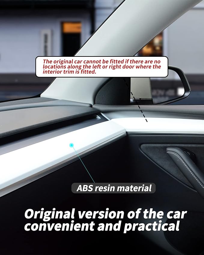 KKTR-CAR Dashboard Cover Wrap and Front Door Inner Armrest Panel Cover Trim Compatible with Tesla Model 3 2021-2023 Model y 2020-2025,NOT for Performance (Matte White, 4pcs)