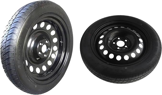 Spare Tire Kit Compatible with 2017-2026 Model 3 - Includes 18x4 Rim, 135/80R18 Spare Tire, 26.5” Rolling Diameter Includes car Jack kit and Spare tire Bag.