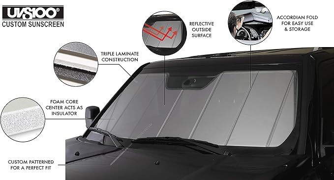 Covercraft UVS100 Custom Windshield Sunscreen for 2020-2025 Tesla Y (Excludes 2025 Juniper) - Silver