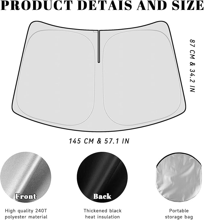 Car Windshield Sun Shade for Lexus 2016-2022 RX 350 450h Accessories (OEM Design) Reflective Foldable Heat Insulation Sunshade for Ultimate Protection