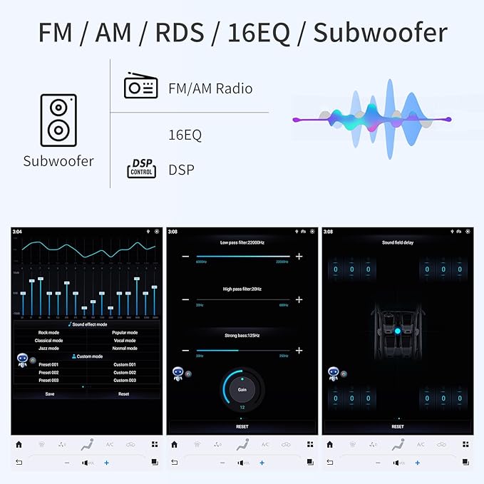 Qualcomm Car Radio for Toyota Tacoma 2005-2015 Stereo Upgrade Wireless CarPlay/Android Auto 8+128G 13.8 Inch Tesla Style 2K Touch Screen with DSP GPS 4G WiFi FM/AM SWC Support Factory Backup Camera