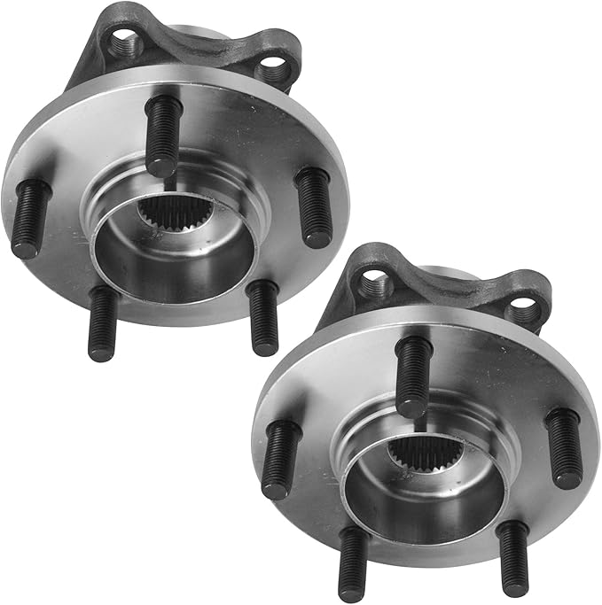 TRQ Rear Left and Right Wheel Bearing and Hub Assembly Set 2 Piece Compatible with 2007-2015 Mazda CX-9 All Wheel Drive
