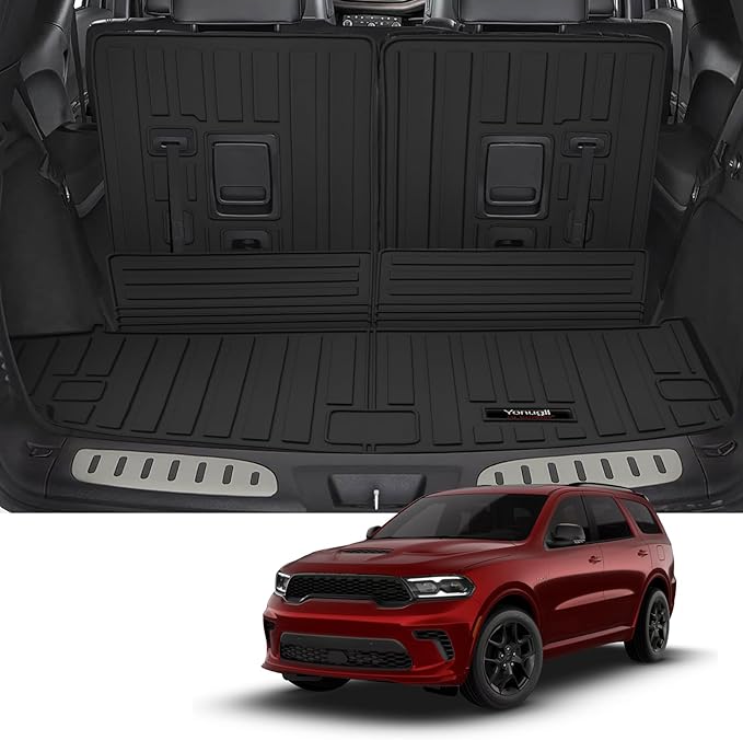 Custom for 2016-2026 Dodge Durango 6/7 Seat Cargo Mats Trunk Liner and Rear Seat Backrest Mat All Weather TPE Protection Mat Accessories (for 2016-2026 Dodge Durango)