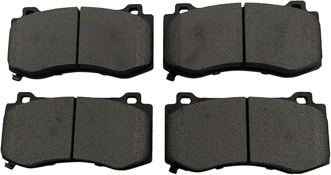 TRQ Front Brake Pads Ceramic Hardware Wear Sensor Compatible with 2005-2023 Chrysler 300 2006-2023 Dodge Charger 2008-2023 Challenger 2006-2008 Magnum 2006-2010 Jeep Grand Cherokee