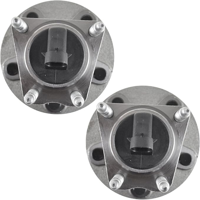 TRQ Rear Wheel Bearing and Hub Assembly Set 2 Piece Compatible with 04-12 Chevrolet Malibu 05-10 Pontiac G6 4 Wheel ABS 09-10 Cobalt SS 5 Lug Wheels 08-10 HHR 07-09 Saturn Aura 09 Panel