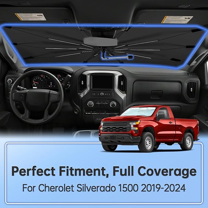 Windshield Sun Shade Umbrella for Benz C250 C300 2015-2021, Foldable Sunshade for Car Front Window, 360 Rotation Automotive Interior UV Protection for Outdoor Parking, Keep Car Cool