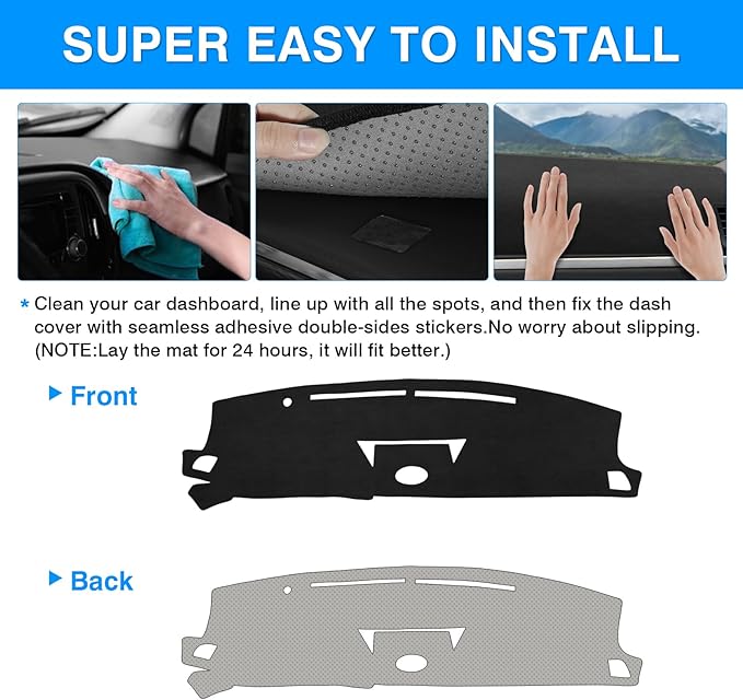 Autorder Dashboard Cover Mat for Infiniti G35 with Clock Outside Accessories Dash Cover Upgrade Flannel Dash Mat Sunshade Glare UV Rays Protector