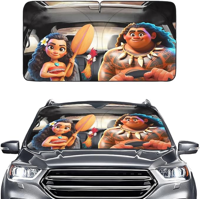 Horror Windshield Sun Shade for Car SUV Truck (55x30 Inches), Front Window Visor for Windows, Protector Blocks UV