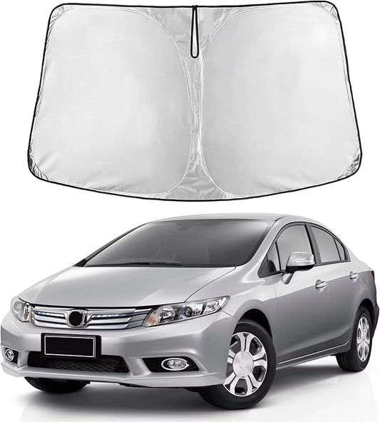 EcoNour Windshield Sun Shade for Honda Civic 2006–2011 | Front Window Sunshade | Foldable Car Sun Protector | Blocks UV Rays & Keeps Interior Cooler