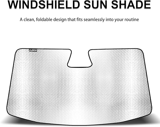 Car Windshield Sun Shade for Tesla Model 3 2018-2025 & Model Y 2020-2026,Upgraded Reflective Aluminum Film Front Window Sunshade Accessorie for Tesla with Storage Bag