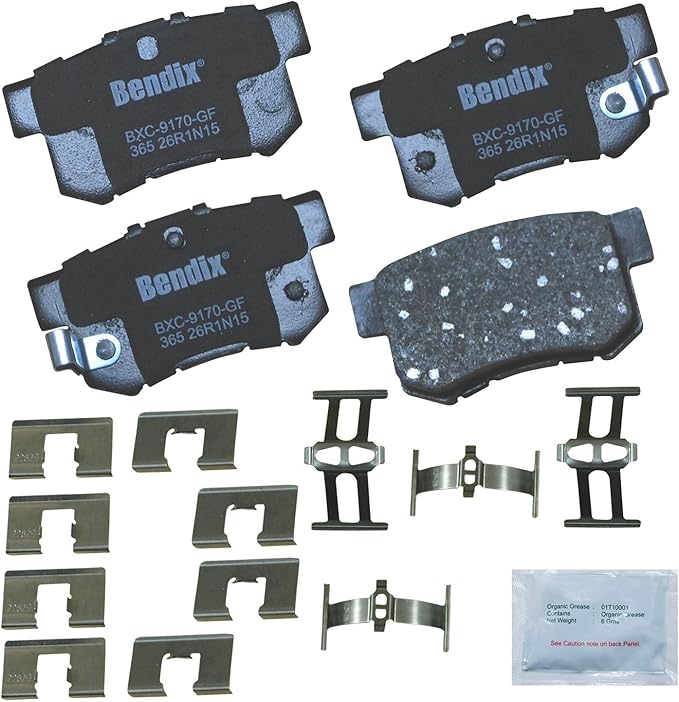 Bendix Priority1 CFC365 Ceramic Rear Brake Pads for select Acura CL, CSX, EL, ILX, Integra, Legend, RSX, TL, TSX, Vigor, Honda Accord, Civic, CR-Z, Prelude, S2000, MG ZR, Suzuki Kizashi, SX4 Crossover