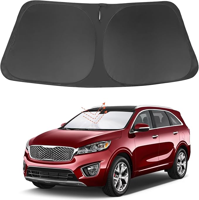 YYCKE Windshield Sun Shade Accessories Compatible with 2016-2020 Sorento for Kia Foldable Sunshade Sun Visor Blocks UV
