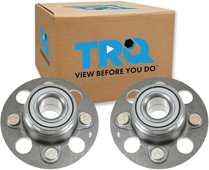 TRQ Rear Left and Right Wheel Bearing and Hub Assembly Set 2 Piece Compatible with 01-03 Honda Civic GX 01-03 Civic DX 01-03 Civic HX 01-03 Civic LX 2003 Civic Hybrid 04-05 Civic LX Without ABS