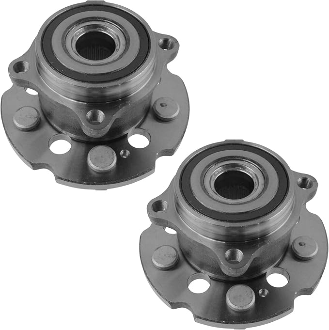 TRQ Rear Left and Right Wheel Bearing and Hub Assembly Set 2 Piece Compatible with 2007-2013 Acura MDX 2010-2013 ZDX 2009-2015 Honda Pilot All Wheel Drive