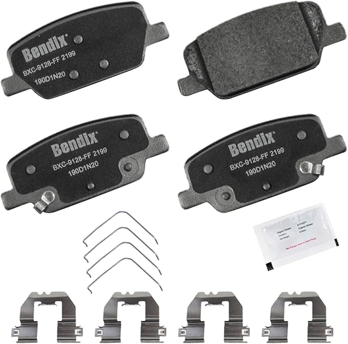 Bendix Priority1 CFC2199 Ceramic Rear Brake Pads for Hyundai Palisade 2024-2020, Santa Fe 2020-2019, Kia Telluride 2023-2020