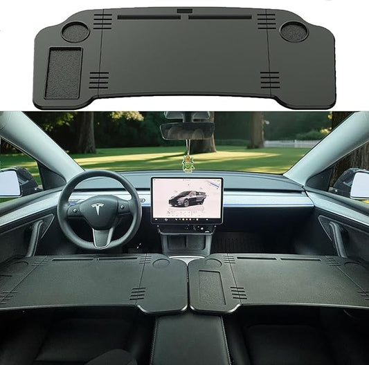 Car Desk for Tesla Model 3 Y, Foldable Tesla Desk for Laptop, Car Table Tray for Tesla Passenger Seat, Tesla Table Travel Tray for Kids, Food & Tablets, Tesla Tray Long Trip Essentials