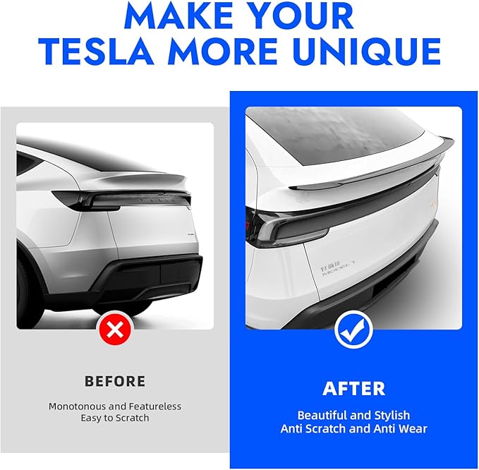 Spoiler for 2026 2025 Tesla Model Y Juniper ABS Material Rear Spoiler Wings Rear Trunk Lip 2025 2026 Tesla Model Y Juniper Accessories(Gloss Black)