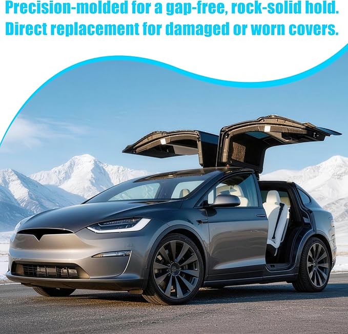 Jaronx Compatible with Tesla Model X Mirror Cover Replacement 2016-2025, Left Driver Side Clip-on Rear View Mirror Cover Cap for Tesla Model X Accessories 1054430-00-D (Midnight Silver)