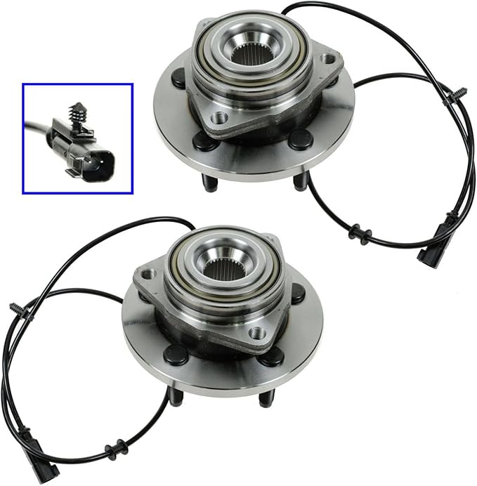 TRQ Front Left and Right Wheel Bearing and Hub Assembly Set 2 Piece Compatible with 2006-2009 Dodge Durango 2007-2009 Chrysler Aspen