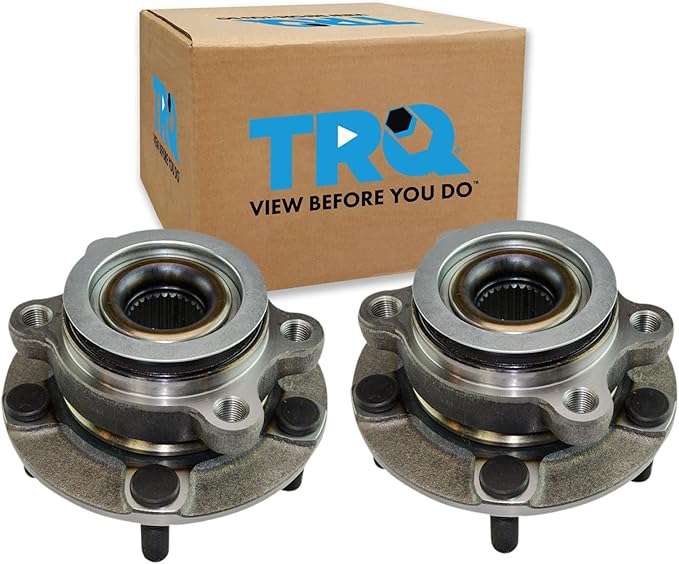 TRQ Front Left and Right Wheel Bearing and Hub Assembly Set 2 Piece Compatible with 2011-2017 Nissan Juke 2011-2012 Leaf