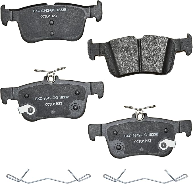 Bendix Premium SBC1833B Ceramic Rear Brake Pads for Select Models Ford Bronco Sport,Edge,Escape,Fusion,Maverick,Police Responder Hybrid,SSV Plug-In Hybrid,Lincoln Continental,Corsair,MKX,MKZ,Nautilus
