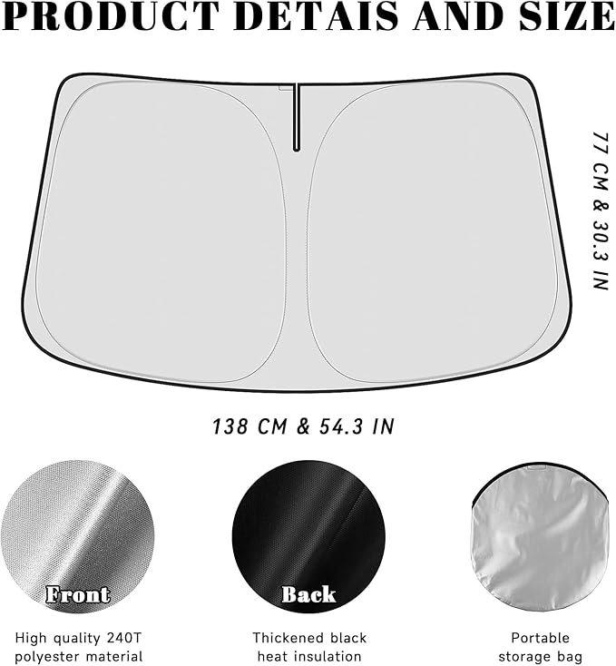 Car Windshield Sun Shade for Chevy 2010-2017 Equinox Accessories (OEM Design) Reflective Foldable Heat Insulation Sunshade for Ultimate Protection