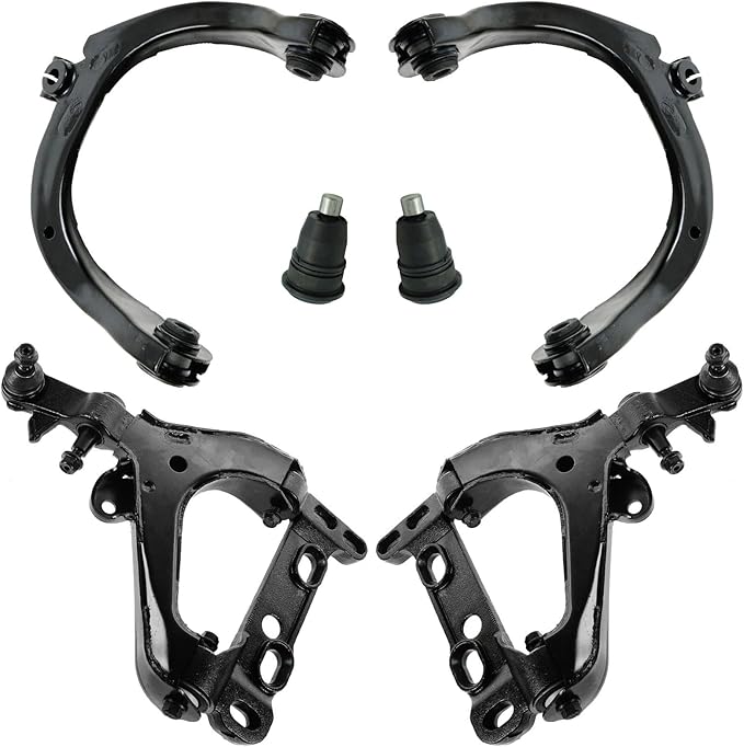 TRQ Front Upper & Lower Control Arm with Ball Joint Set Compatible with 2008-2009 Chevrolet Trailblazer GMC Envoy 2008 Isuzu Ascender Saab 9-7x