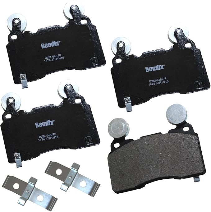 Bendix Priority1 CFM1474 Semi-Metallic Front Brake Pads for Cadillac CT6 2018, CTS 2014, ELR 2016-2015, Chevrolet Camaro 2018-2010, Camaro 2023-2022, Corvette 2014, Corvette 2018-2016, SS 2017-2014