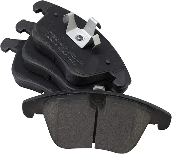 TRQ Front Ceramic Brake Pad Set Compatible with 11-18 Volvo S60 15-18 V60 08-16 XC70 with 300mm Diameter Front Rotors Models