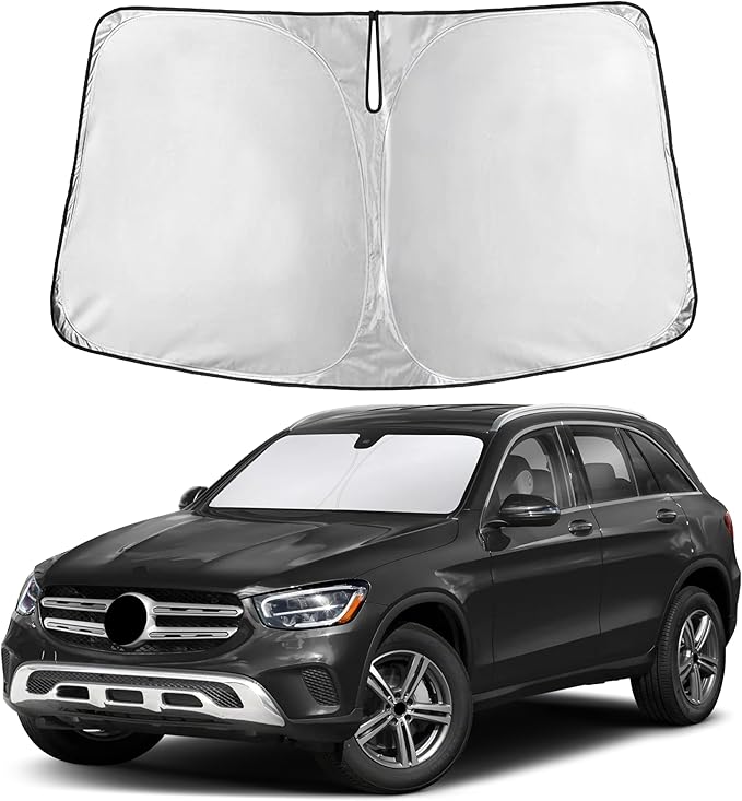 EcoNour Windshield Sunshade Compatible for Mercedes Benz GLC300 2016-2020 2021 2022, Sun Visor for Front Windshield & Window Sun Shade Cover, UV Heat Blocker & Protector, Car Accessories